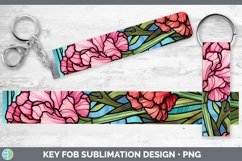 GorgeousStained Glass Flowers Key Fob design.