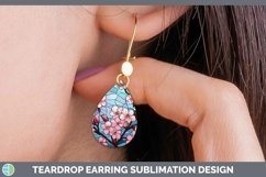 GorgeousStained Glass Flowers Teardrop Earrings design.