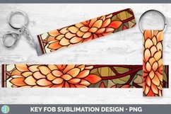 GorgeousStained Glass Flowers Key Fob design.
