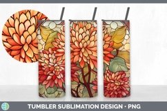 GorgeousStained Glass Flowers Tumbler design.