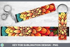 GorgeousStained Glass Flowers Key Fob design.