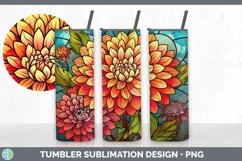GorgeousStained Glass Flowers Tumbler design.