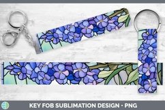 GorgeousStained Glass Flowers Key Fob design.