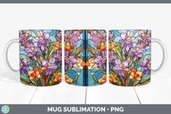 GorgeousStained Glass Flowers Mug Wrap design.