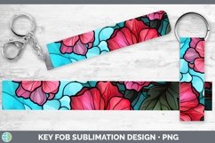 GorgeousStained Glass Flowers Key Fob design.