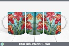 GorgeousStained Glass Flowers Mug Wrap design.