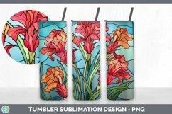GorgeousStained Glass Flowers Tumbler design.