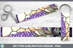 GorgeousStained Glass Flowers Key Fob design.