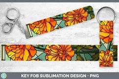 GorgeousStained Glass Flowers Key Fob design.