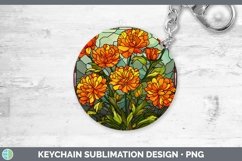 GorgeousStained Glass Flowers Keychain design.