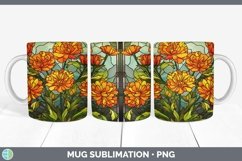 GorgeousStained Glass Flowers Mug Wrap design.