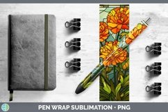 GorgeousStained Glass Flowers Pen Wrap design.