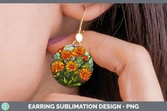 GorgeousStained Glass Flowers Round Earrings design.