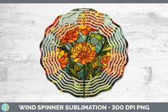 GorgeousStained Glass Flowers Wind Spinner design.