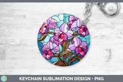 GorgeousStained Glass Flowers Keychain design.