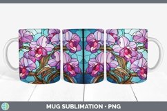 GorgeousStained Glass Flowers Mug Wrap design.