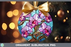 GorgeousStained Glass Flowers Ornament design.
