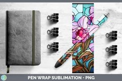 GorgeousStained Glass Flowers Pen Wrap design.