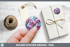 GorgeousStained Glass Flowers Stickers design.