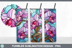 GorgeousStained Glass Flowers Tumbler design.