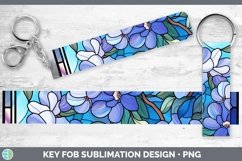 GorgeousStained Glass Flowers Key Fob design.