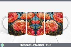 GorgeousStained Glass Flowers Mug Wrap design.