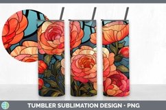 GorgeousStained Glass Flowers Tumbler design.