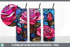 GorgeousStained Glass Flowers Tumbler design.