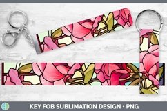 GorgeousStained Glass Flowers Key Fob design.