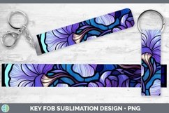 GorgeousStained Glass Flowers Key Fob design.