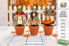 Stained Glass Garden Stakes Laser Cut. Plant Stakes SVG Product Image 1