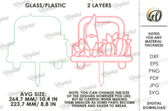 Stained Glass Garden Stakes Laser Cut. Plant Stakes SVG Product Image 3