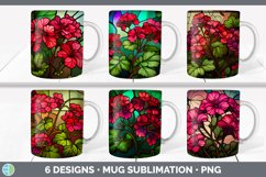 Bundle of six Watercolor Geraniums Mug Wrap designs.