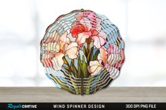 Stained Glass Gladiolus Flowers Wind Spinner Sublimation PNG Product Image 1