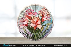 Stained Glass Gladiolus Flowers Wind Spinner Sublimation PNG Product Image 1
