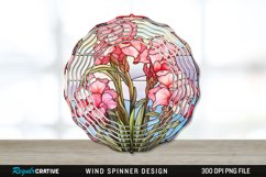 Stained Glass Gladiolus Flowers Wind Spinner Sublimation PNG Product Image 1