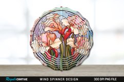Stained Glass Gladiolus Flowers Wind Spinner Sublimation PNG Product Image 1