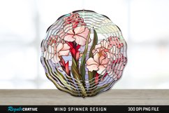 Stained Glass Gladiolus Flowers Wind Spinner Sublimation PNG Product Image 1
