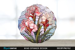 Stained Glass Gladiolus Flowers Wind Spinner Sublimation PNG Product Image 1