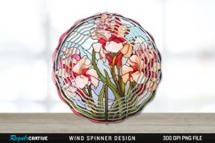 Stained Glass Gladiolus Flowers Wind Spinner Sublimation PNG Product Image 1
