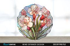 Stained Glass Gladiolus Flowers Wind Spinner Sublimation PNG Product Image 1