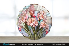Stained Glass Gladiolus Flowers Wind Spinner Sublimation PNG Product Image 1