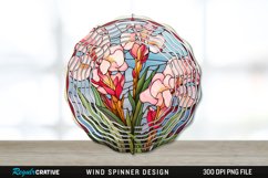 Stained Glass Gladiolus Flowers Wind Spinner Sublimation PNG Product Image 1