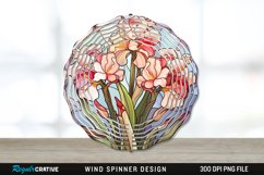 Stained Glass Gladiolus Flowers Wind Spinner Sublimation PNG Product Image 1