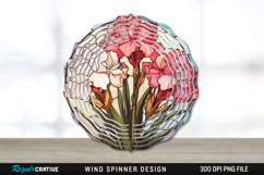 Stained Glass Gladiolus Flowers Wind Spinner Sublimation PNG Product Image 1