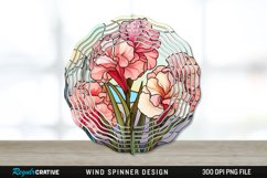 Stained Glass Gladiolus Flowers Wind Spinner Sublimation PNG Product Image 1