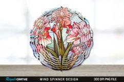 Stained Glass Gladiolus Flowers Wind Spinner Sublimation PNG Product Image 1