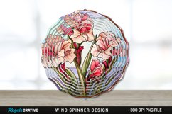 Stained Glass Gladiolus Flowers Wind Spinner Sublimation PNG Product Image 1