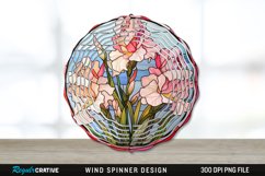 Stained Glass Gladiolus Flowers Wind Spinner Sublimation PNG Product Image 1