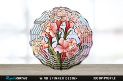 Stained Glass Gladiolus Flowers Wind Spinner Sublimation PNG Product Image 1